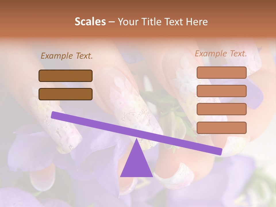 A Woman's Nails With Flowers On Them PowerPoint Template