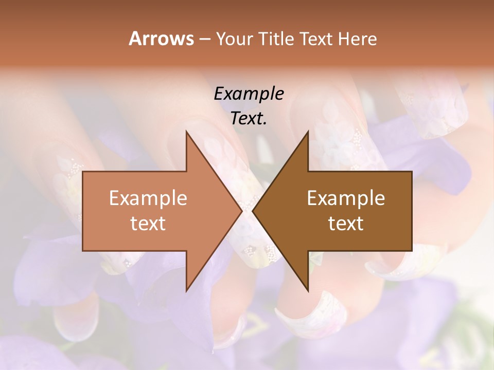 A Woman's Nails With Flowers On Them PowerPoint Template