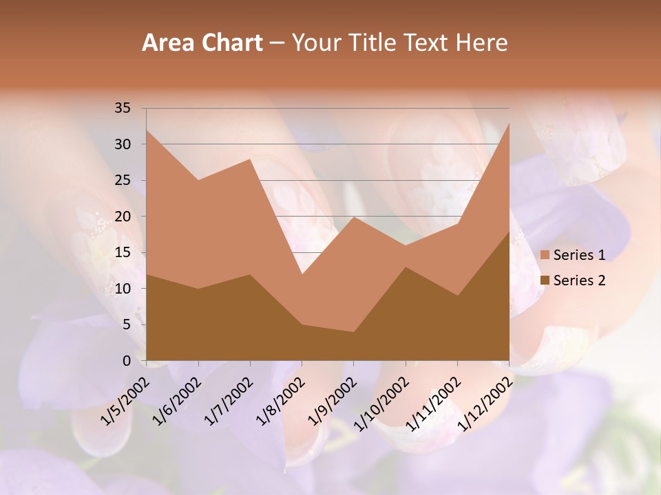 A Woman's Nails With Flowers On Them PowerPoint Template