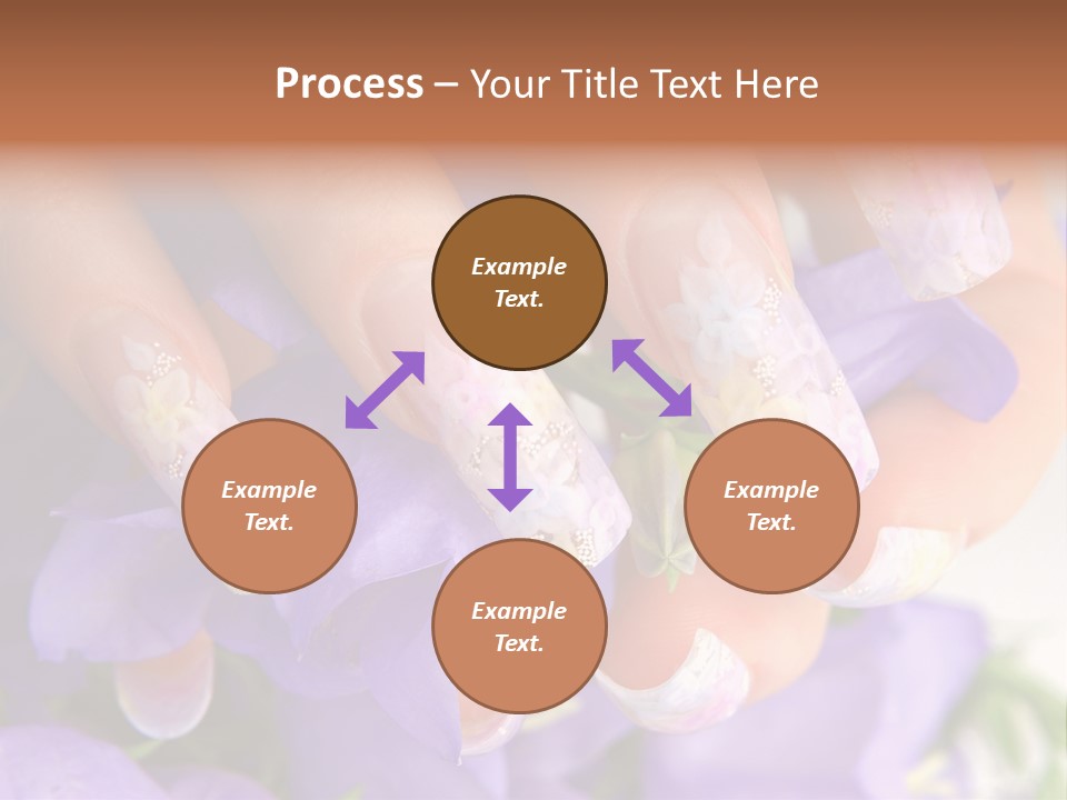 A Woman's Nails With Flowers On Them PowerPoint Template