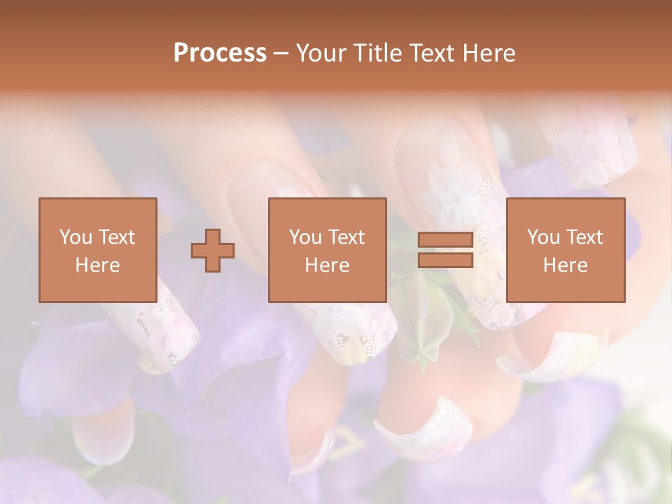 A Woman's Nails With Flowers On Them PowerPoint Template