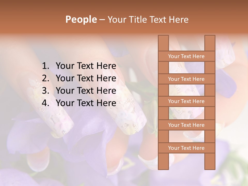 A Woman's Nails With Flowers On Them PowerPoint Template