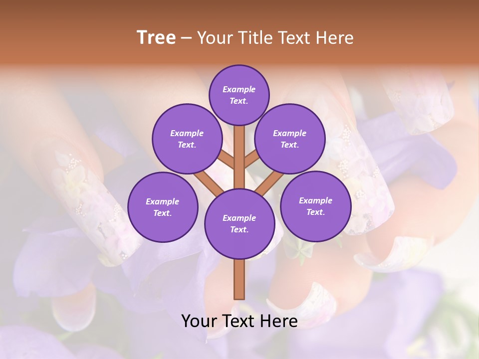 A Woman's Nails With Flowers On Them PowerPoint Template