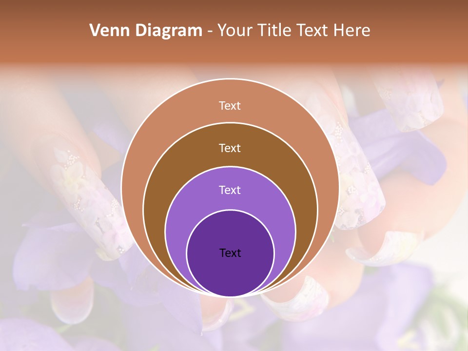 A Woman's Nails With Flowers On Them PowerPoint Template