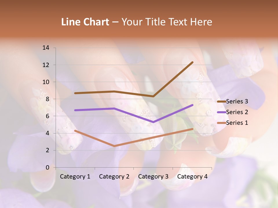 A Woman's Nails With Flowers On Them PowerPoint Template