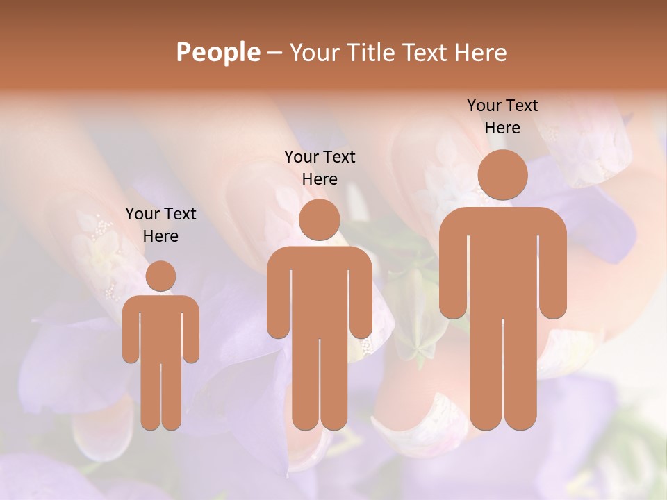 A Woman's Nails With Flowers On Them PowerPoint Template