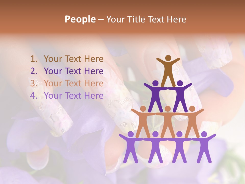 A Woman's Nails With Flowers On Them PowerPoint Template