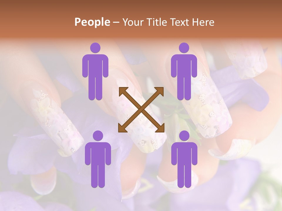 A Woman's Nails With Flowers On Them PowerPoint Template