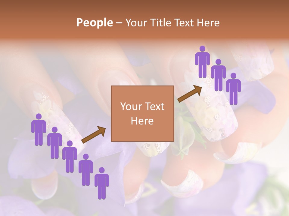 A Woman's Nails With Flowers On Them PowerPoint Template