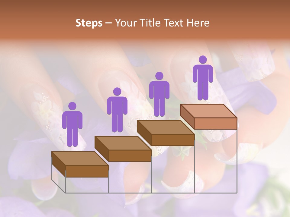 A Woman's Nails With Flowers On Them PowerPoint Template