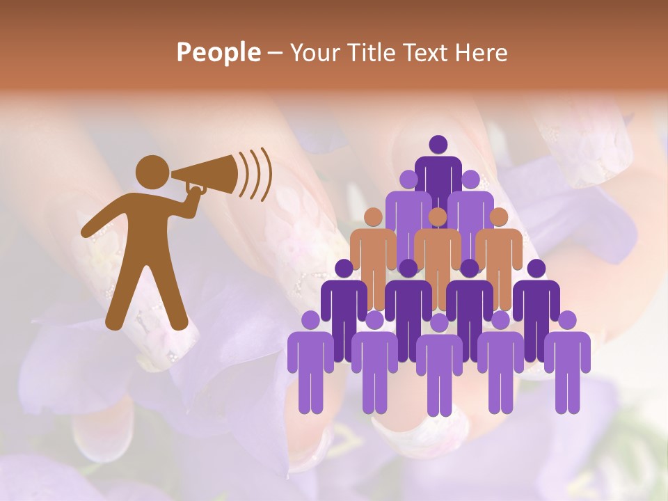 A Woman's Nails With Flowers On Them PowerPoint Template