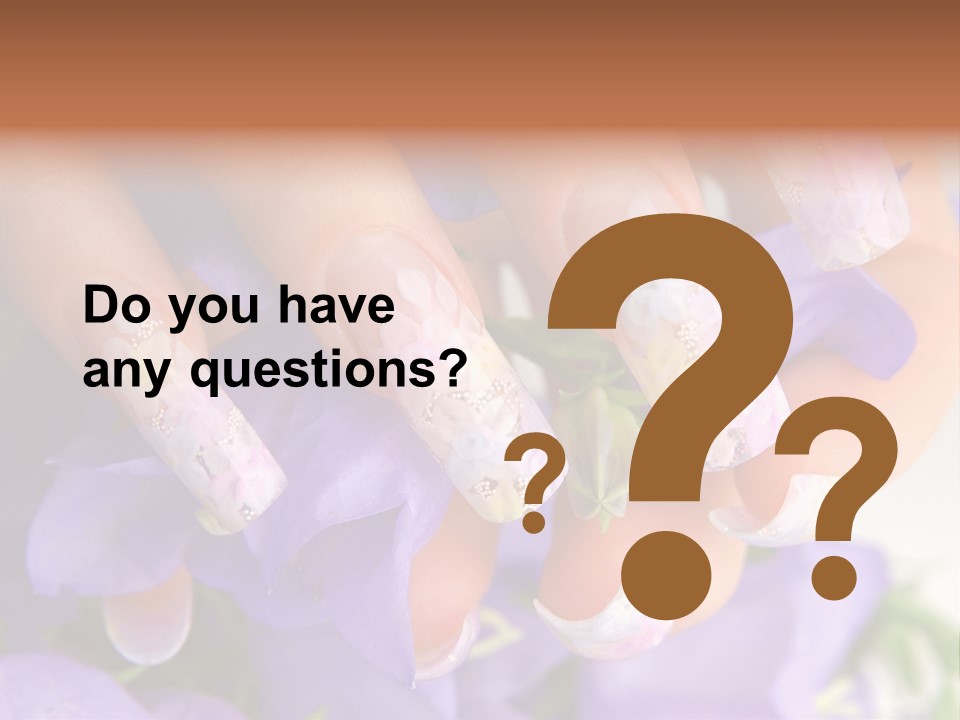 A Woman's Nails With Flowers On Them PowerPoint Template