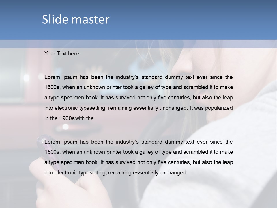 A Girl Is Texting On Her Phone While Driving A Car PowerPoint Template