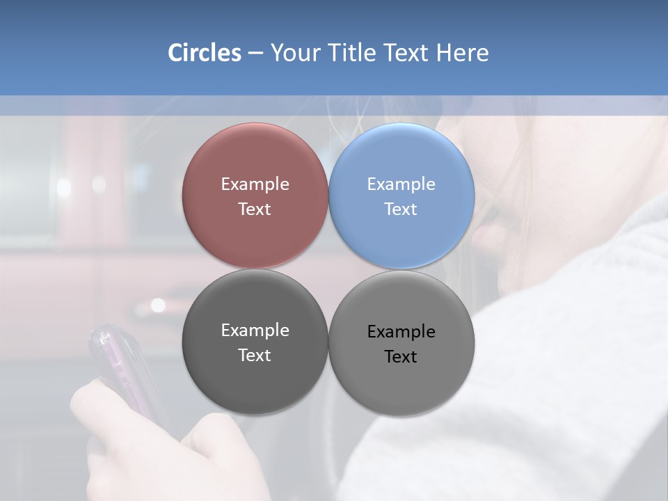 A Girl Is Texting On Her Phone While Driving A Car PowerPoint Template