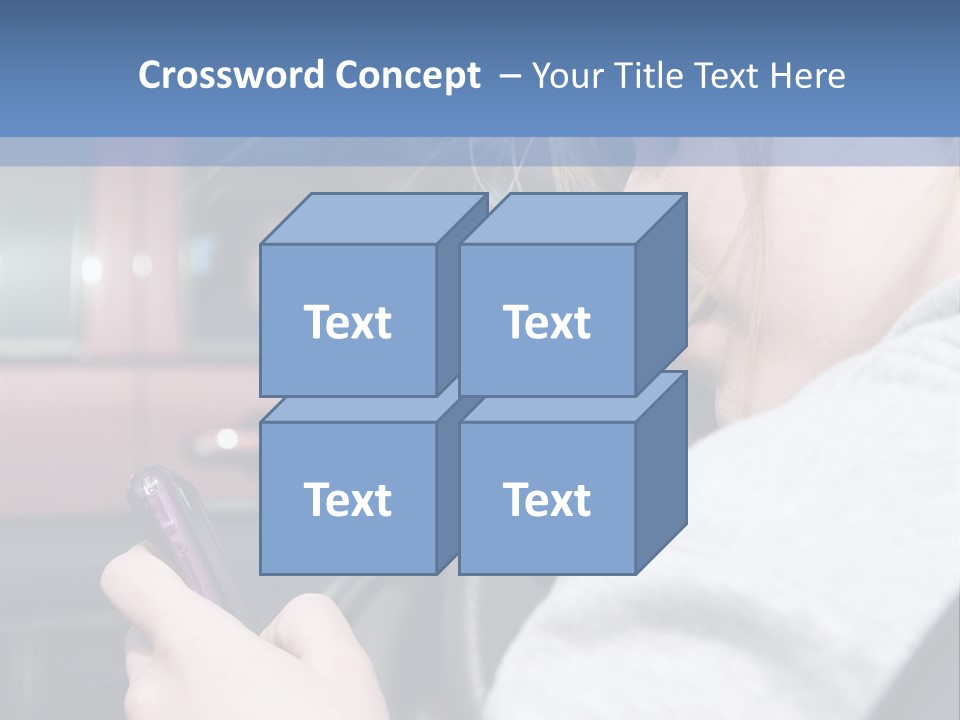 A Girl Is Texting On Her Phone While Driving A Car PowerPoint Template