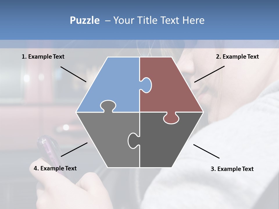 A Girl Is Texting On Her Phone While Driving A Car PowerPoint Template