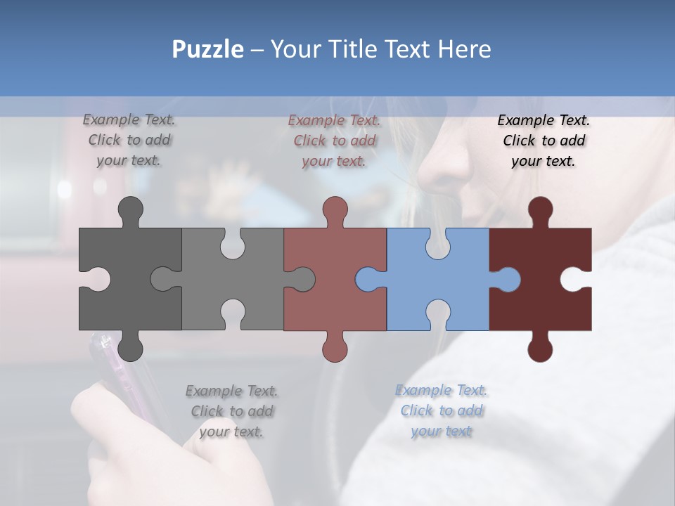 A Girl Is Texting On Her Phone While Driving A Car PowerPoint Template