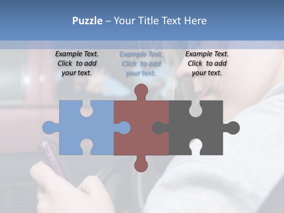 A Girl Is Texting On Her Phone While Driving A Car PowerPoint Template