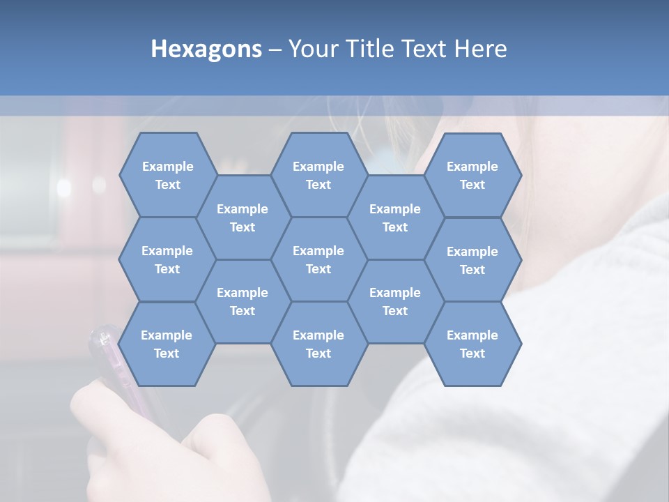 A Girl Is Texting On Her Phone While Driving A Car PowerPoint Template