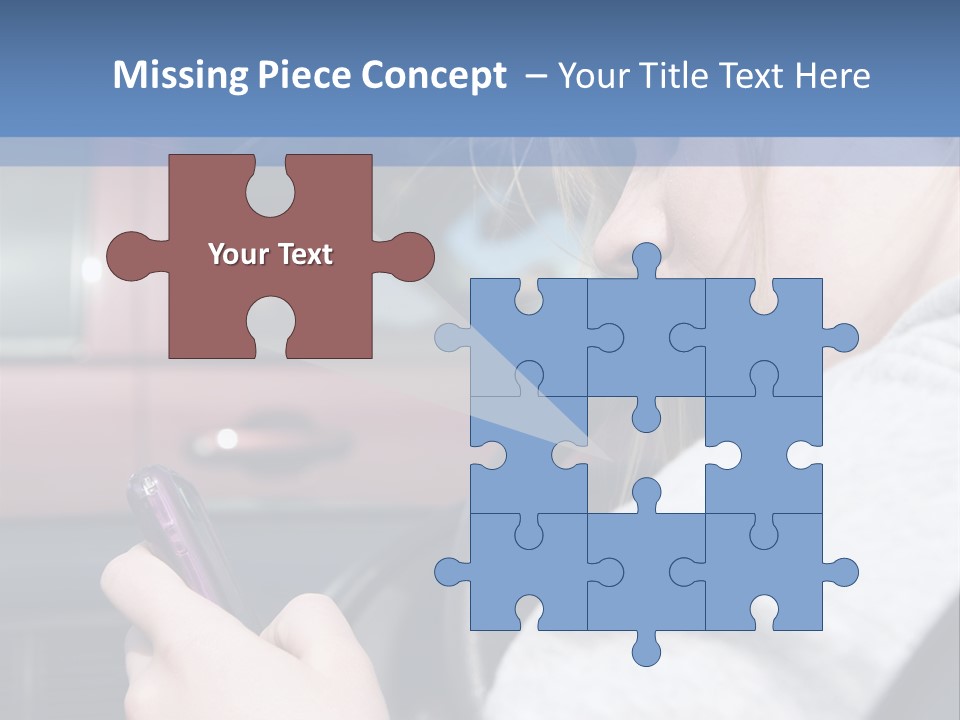 A Girl Is Texting On Her Phone While Driving A Car PowerPoint Template