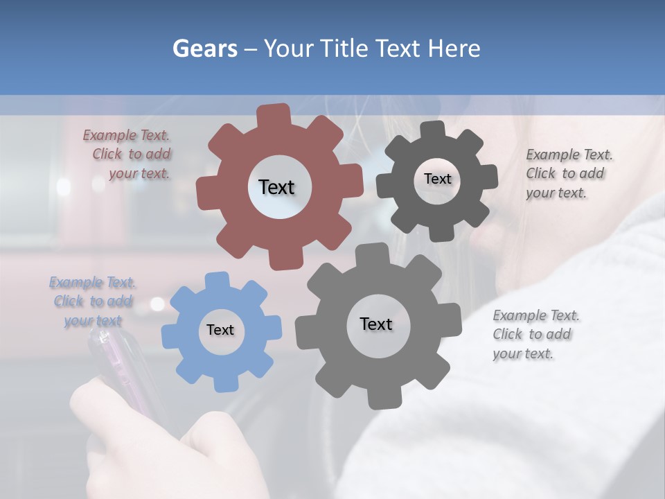 A Girl Is Texting On Her Phone While Driving A Car PowerPoint Template