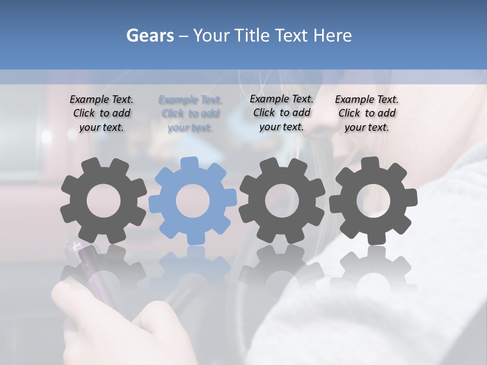 A Girl Is Texting On Her Phone While Driving A Car PowerPoint Template