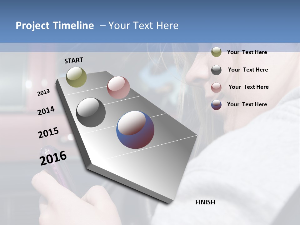 A Girl Is Texting On Her Phone While Driving A Car PowerPoint Template