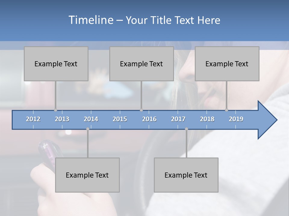 A Girl Is Texting On Her Phone While Driving A Car PowerPoint Template