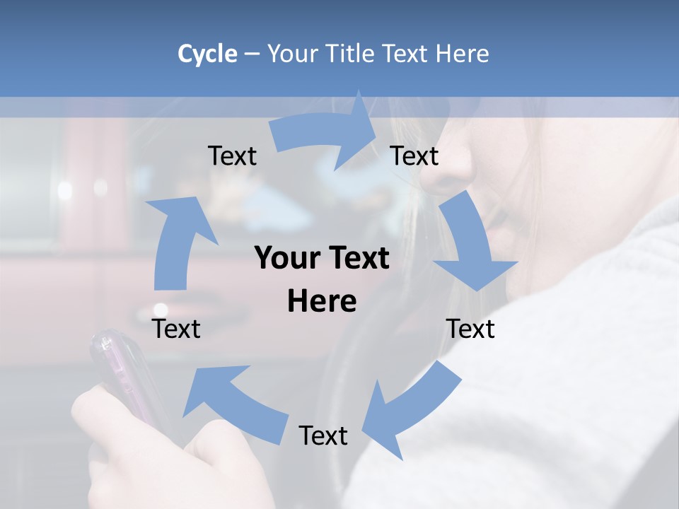 A Girl Is Texting On Her Phone While Driving A Car PowerPoint Template
