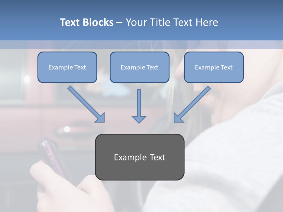 A Girl Is Texting On Her Phone While Driving A Car PowerPoint Template