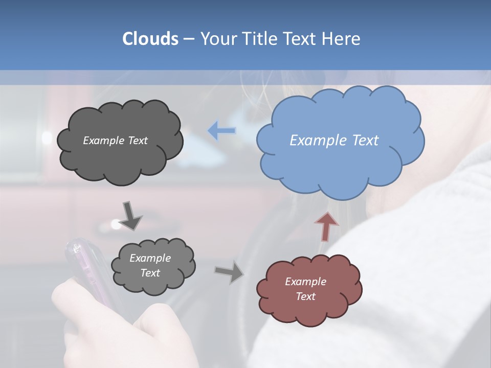A Girl Is Texting On Her Phone While Driving A Car PowerPoint Template
