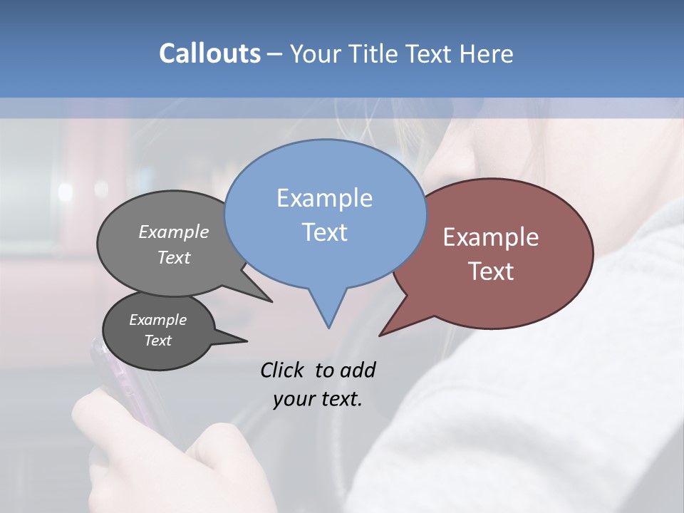 A Girl Is Texting On Her Phone While Driving A Car PowerPoint Template