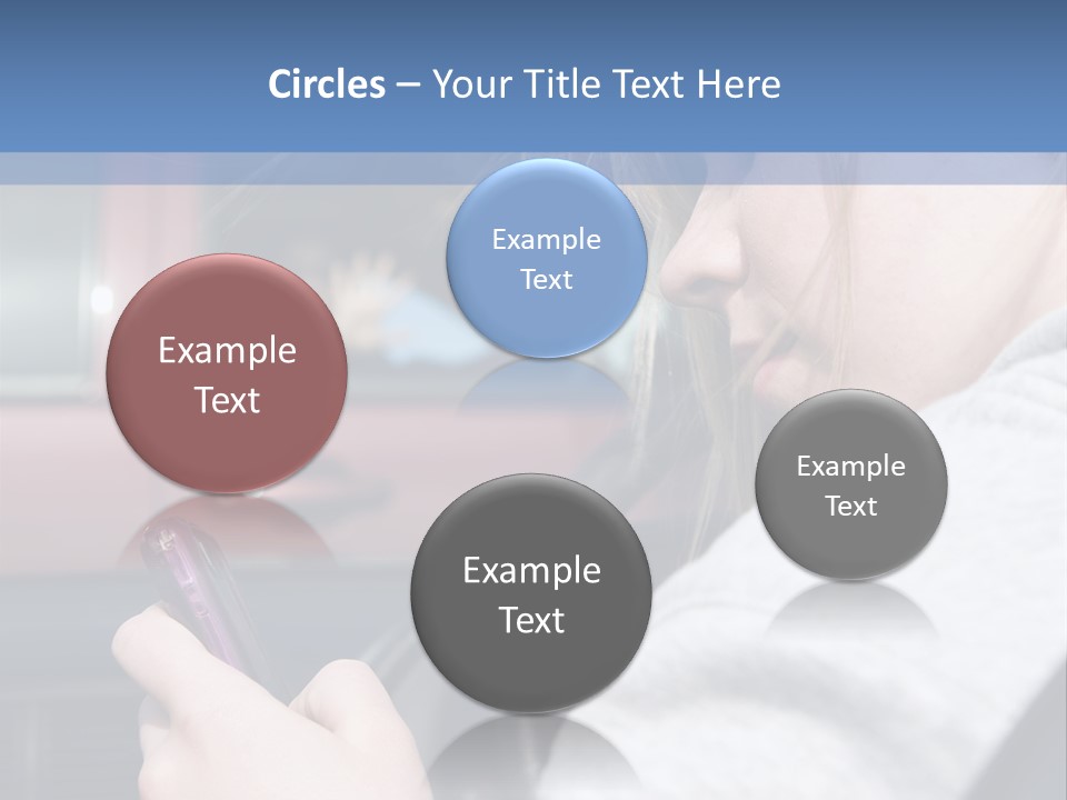 A Girl Is Texting On Her Phone While Driving A Car PowerPoint Template