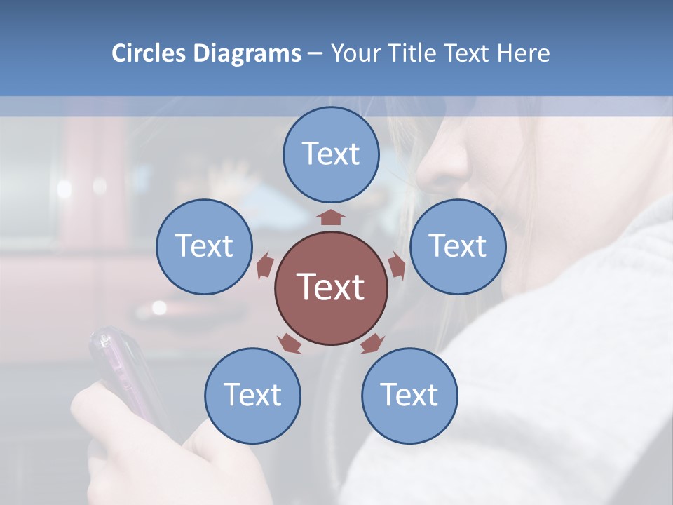 A Girl Is Texting On Her Phone While Driving A Car PowerPoint Template