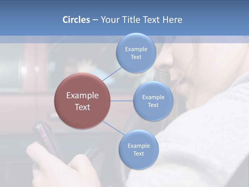 A Girl Is Texting On Her Phone While Driving A Car PowerPoint Template
