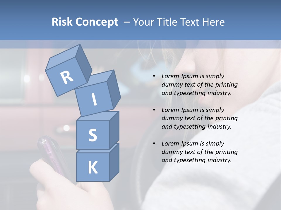 A Girl Is Texting On Her Phone While Driving A Car PowerPoint Template