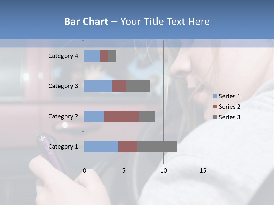 A Girl Is Texting On Her Phone While Driving A Car PowerPoint Template