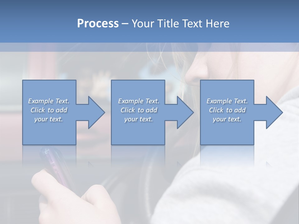 A Girl Is Texting On Her Phone While Driving A Car PowerPoint Template