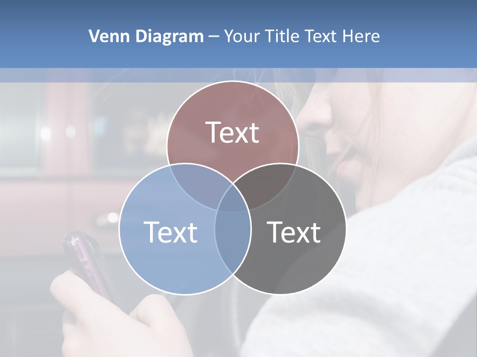A Girl Is Texting On Her Phone While Driving A Car PowerPoint Template