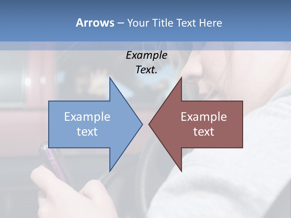 A Girl Is Texting On Her Phone While Driving A Car PowerPoint Template