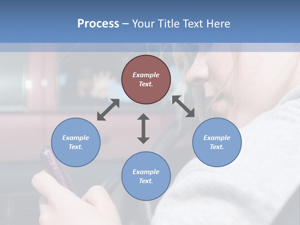 A Girl Is Texting On Her Phone While Driving A Car PowerPoint Template
