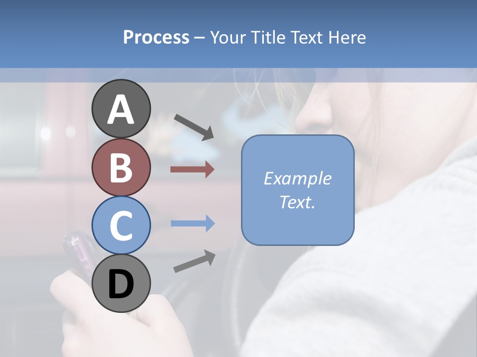 A Girl Is Texting On Her Phone While Driving A Car PowerPoint Template