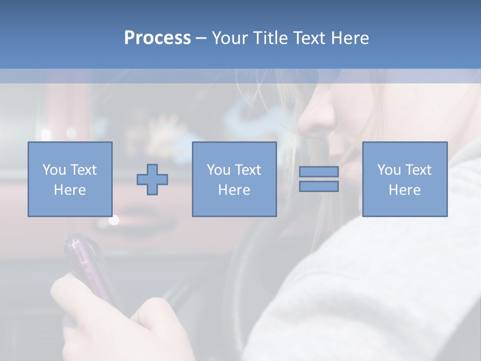 A Girl Is Texting On Her Phone While Driving A Car PowerPoint Template