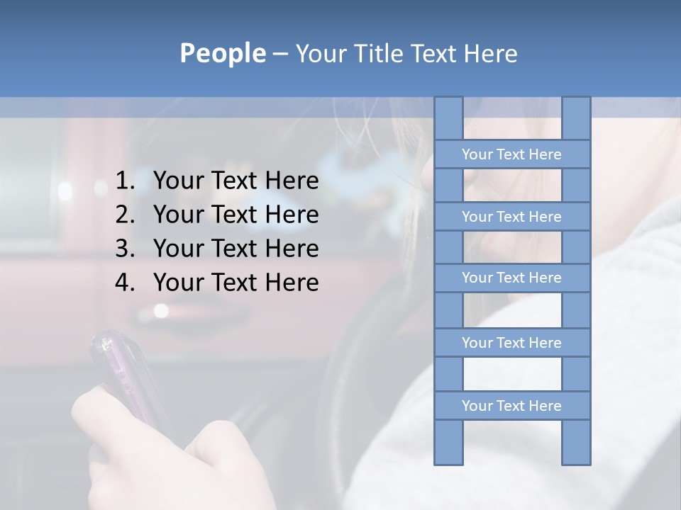 A Girl Is Texting On Her Phone While Driving A Car PowerPoint Template