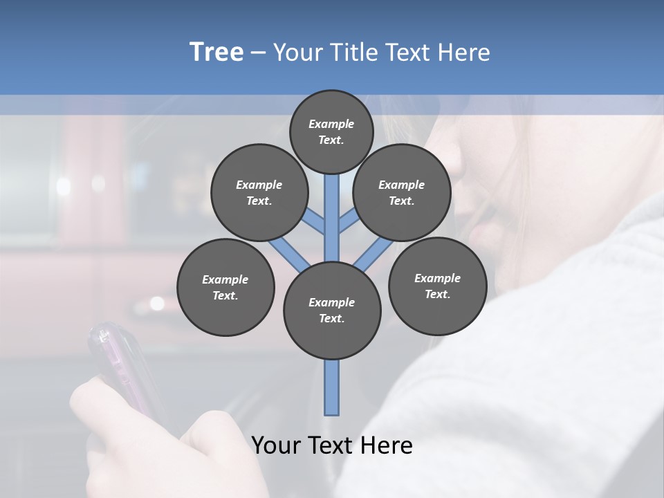 A Girl Is Texting On Her Phone While Driving A Car PowerPoint Template