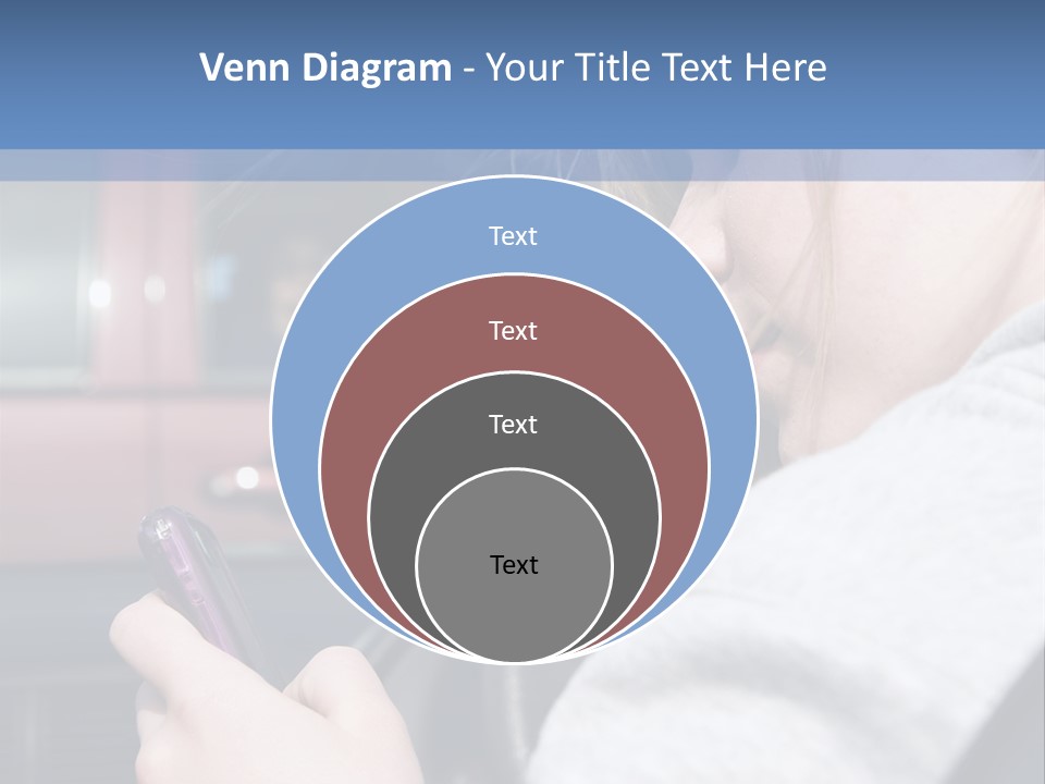 A Girl Is Texting On Her Phone While Driving A Car PowerPoint Template