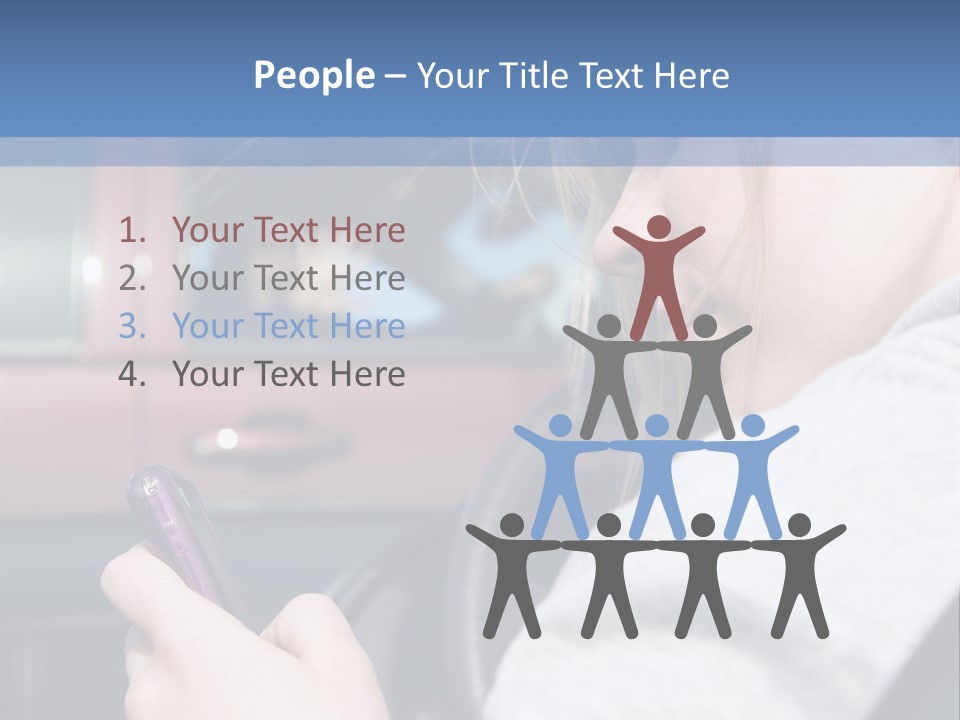 A Girl Is Texting On Her Phone While Driving A Car PowerPoint Template