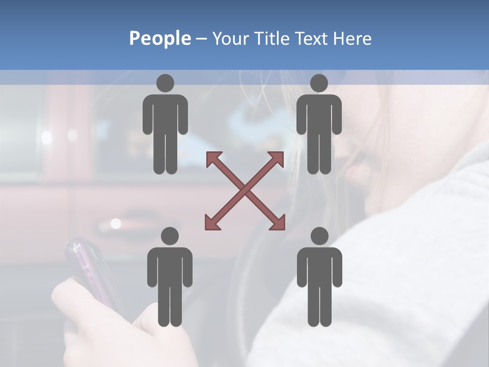 A Girl Is Texting On Her Phone While Driving A Car PowerPoint Template