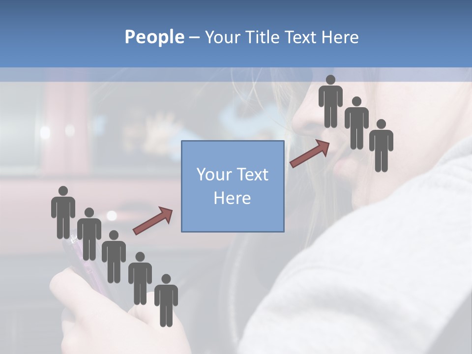A Girl Is Texting On Her Phone While Driving A Car PowerPoint Template
