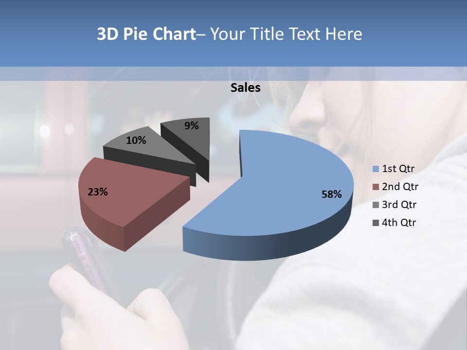 A Girl Is Texting On Her Phone While Driving A Car PowerPoint Template